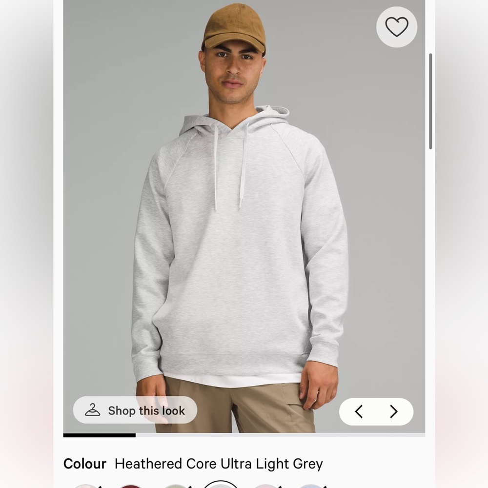 Lululemon Men's Core Ultra Light Grey Hoodie XL